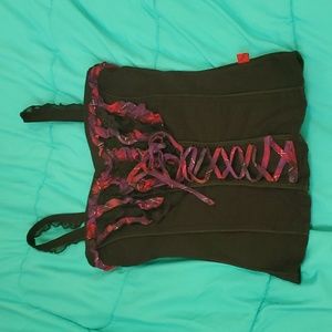 Tripp NYC Corset size XS w/ Red and Purple Plaid accents